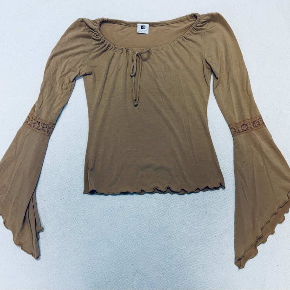 26 International Brown Bell Sleeve Blouse